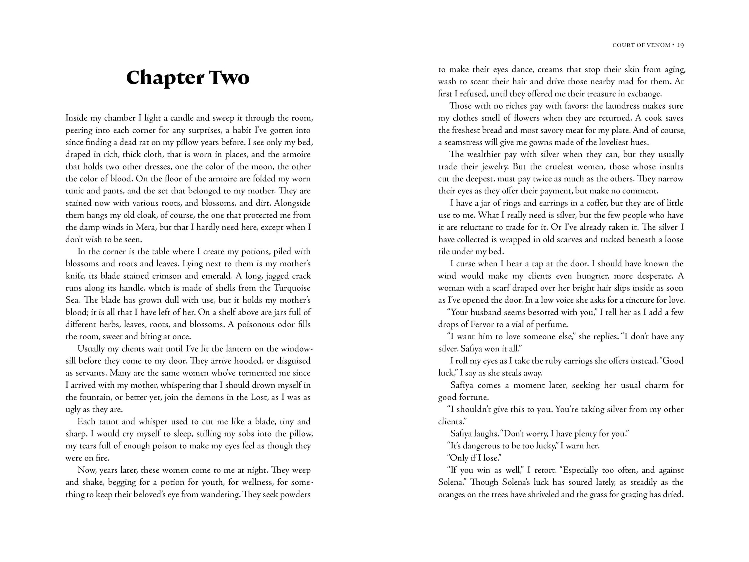 Chapter two opening for Court of Venom